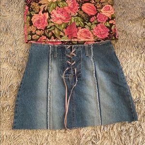 Denim mini skirt